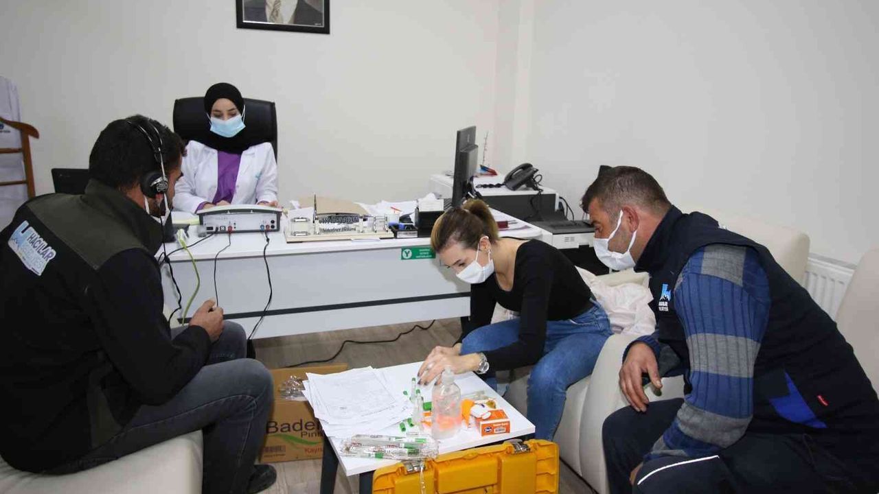 Hacılar Belediyesi personeline sağlık taraması yapıldı