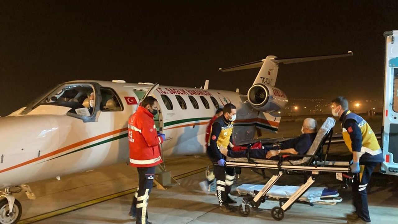 Nefes alamayan hastanın imdadına uçak ambulans yetişti