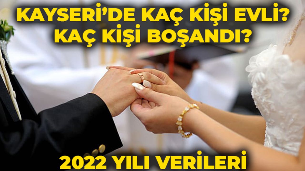Kayseri'nin 2022 yılı medeni hal istatistikleri