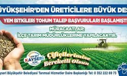 Büyükkılıç bin ton yem bitkisi tohumu desteği sağlayacak