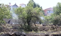 Kayseri Talas'ta Kontrol Altına Alınan Anız Yangınında İtfaiye Müdahalesi