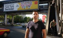 Kayseri’de McDonald’s’ın reklamının üzerinde dikkat çeken pankart