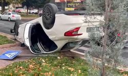 Zincirleme k*zaya karışan otomobil takla attı: 1 y*ralı