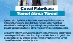 Bünyan’da çuval fabrikasının temeli atılıyor