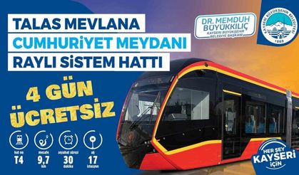Başkan Büyükkılıç’tan müjde: “Yeni tramvay hattı, 4 gün boyunca ücretsiz”