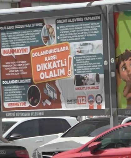 Kayseri'de Vatandaşları Dolandırıcılara Karşı Uyarı Afişleri