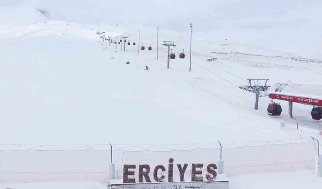 Erciyes’te kar kalınlığı 110 santimetreye ulaştı