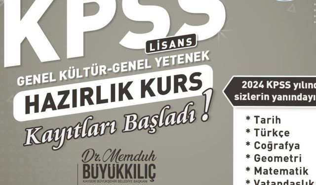 Kayseri Büyükşehir Belediyesi, KPSS Hazırlık Kurslarını Uzaktan Eğitimle Başlattı