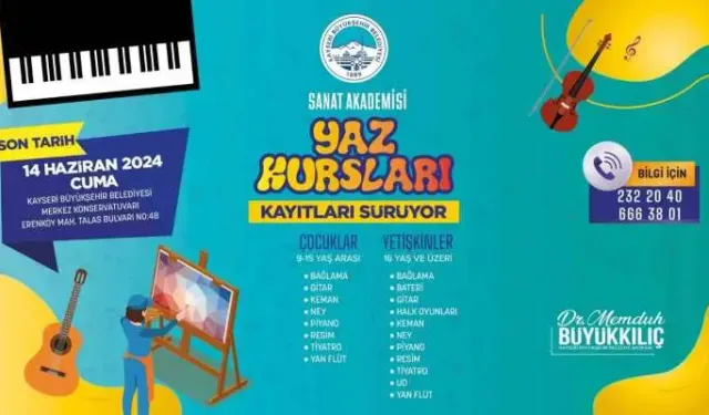 Kayseri Büyükşehir Belediyesi Sanat Akademisi Yaz Kursları Başlıyor!