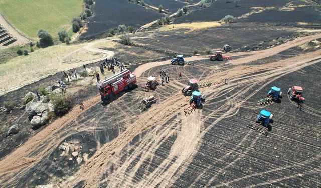 Kayseri Tomarza’da 30 Dönümlük Buğday Tarlası Yangında Kül Oldu