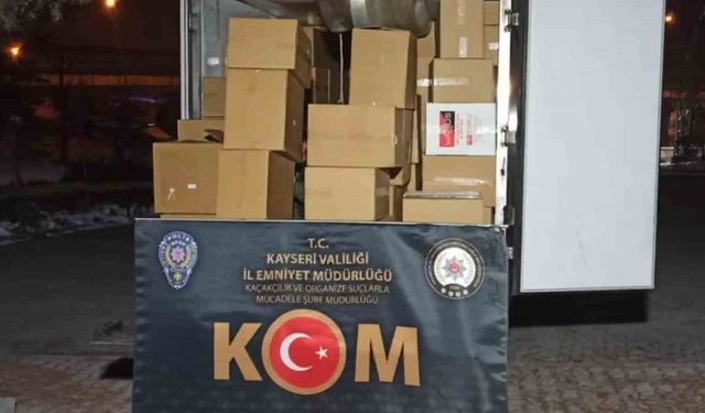 Kayseri’de 2 milyon dal makaron ele geçirildi