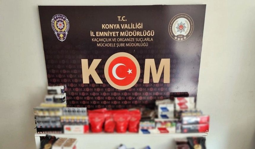 Konya'da Kaçakçılık ve Tefecilik Operasyonu: 1.8 Milyon Liralık Kaçak Ürüne El Konuldu