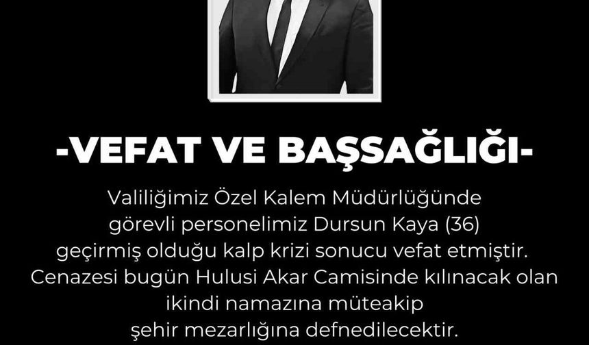 Kayseri Valiliği’nin acı günü